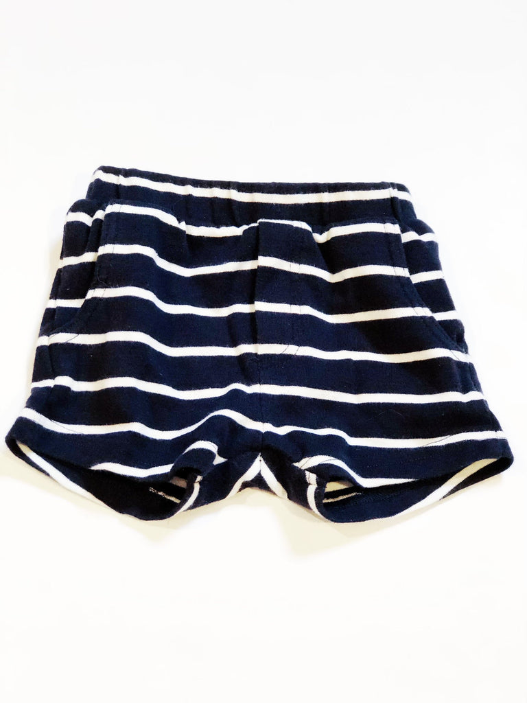 Wheat shorts navy & white stripe 6m-Fresh Kids Inc.